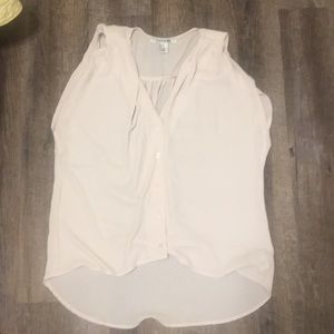 Button down high low blouse